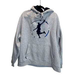 Y2K AND1 Men's Big 3XL Grey Basketball Graphic Pullover Fleece Hoodie Sweatshirt